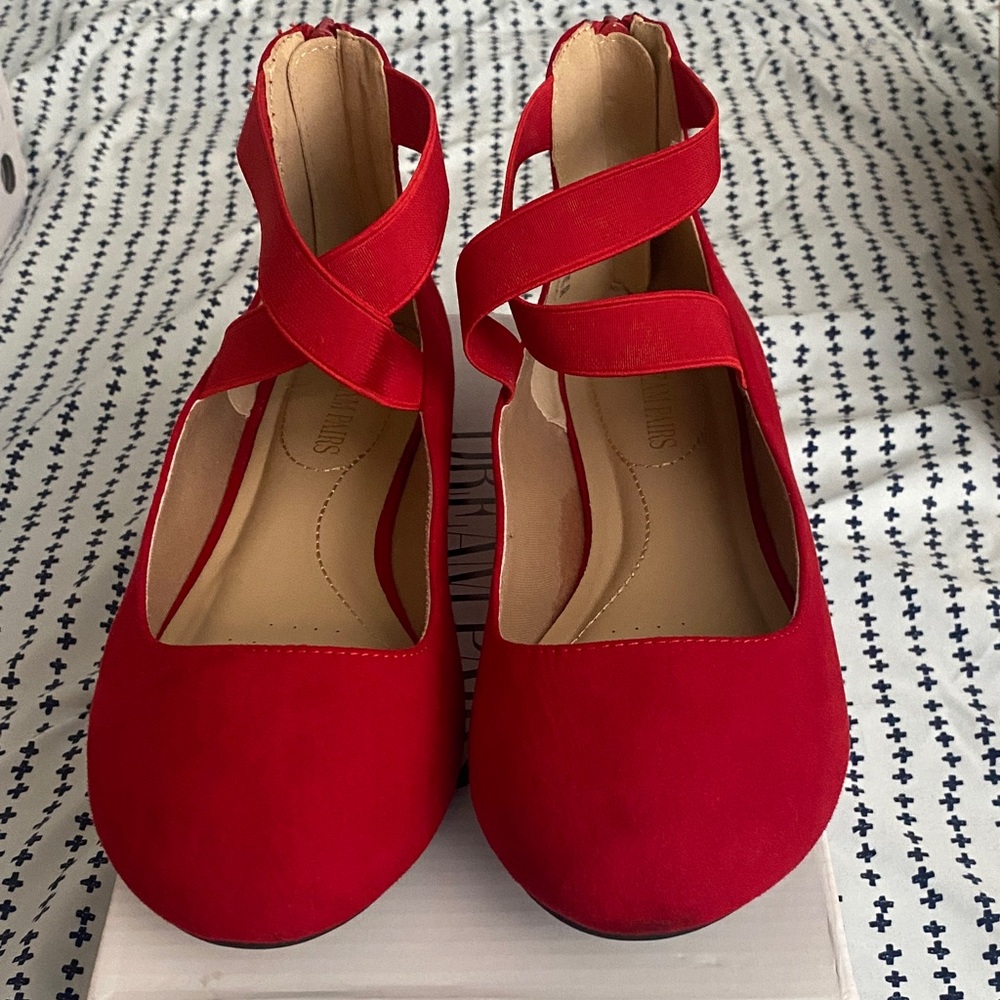 Dream Pairs Red Women's Flats